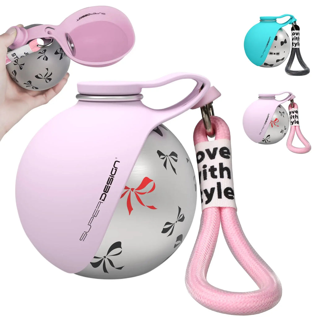 2-in-1 Portable Dog Water Bottle for Small Dogs - Leak-Proof & Compact Dog Travel Water Bottle -Stainless Steel Bottle & Silicon